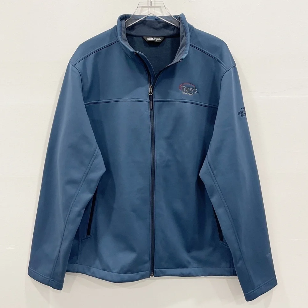 The North Face Men’s Ridgeline Soft Shell Jacket Windwall Blue Full Zip Logo XL